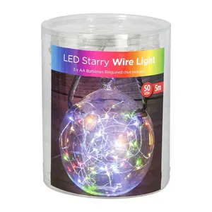 Dây Đèn Led Ánh Sao Màu Bạc, LED Starry Wire Light, 50 Lights (5m) - UNCLE BILLS