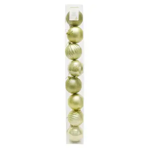 Quả Châu Trang Trí Giáng Sinh Màu Vàng, 8 Pack Champagne Baubles (80mm) - UNCLE BILLS