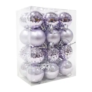Quả Châu Trang Trí Giáng Sinh Màu Hoa Tử Đinh Hương, 24 Pack Lilac Baubles (40mm) - UNCLE BILLS