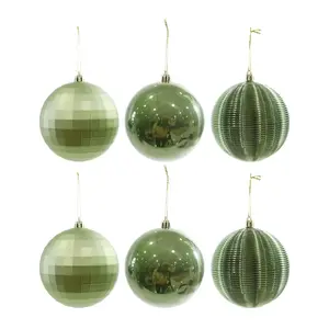 Quả Châu Trang Trí Giáng Sinh Màu Xanh Lá, 6 Pack Dark Green Cylinder Baubles (10cm) - UNCLE BILLS