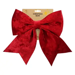 Nơ Nhung Đỏ Trang Trí Noel, Red Velvet Christmas Bow (19 x 26cm) - UNCLE BILLS
