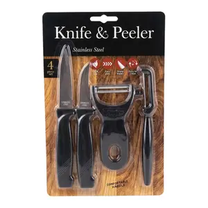 Bộ Dao Nhà Bếp Đa Năng, Stainless Steel Kitchen Knife & Peeler, 4 Cái - UNCLE BILLS