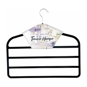Móc Treo Quần Bằng Nhung (Nhiều Mẫu), Felt Non-Slip Trouser Hanger, 4 Bar Rail - UNCLE BILLS