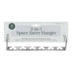 Móc Treo Tiết Kiệm Không Gian, 2 in 1 Space Saver Hanger, 6 Slots - UNCLE BILLS