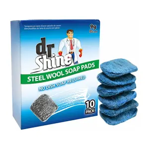 Cước Thép Chà Rửa Có Sẵn Xà Phòng, Steel Wool Soap Pads, 10 Cái (90g) - UNCLE BILLS