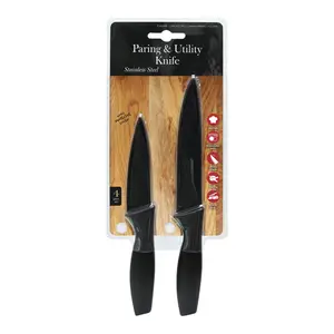 Dao Gọt & Dao Đa Năng Có Nắp Đậy, Stainless Steel Paring & Utility Knife with Protective Cover, 2 Cái - UNCLE BILLS