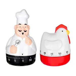 Đồng Hồ Hẹn Giờ Nấu Ăn Hình Đầu Bếp/Gà Mái, Kitchen Timer Chef & Chicken - UNCLE BILLS