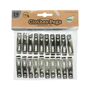 Kẹp Phơi Quần Áo Bằng Thép Không Gỉ, Stainless Steel Clothes Peg, 20 Cái - UNCLE BILLS