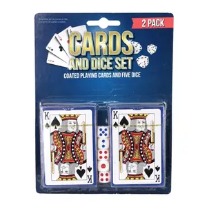2 Bộ Bài & 5 Xúc Xắc, Coated Playing Cards & Dice Set - UNCLE BILLS