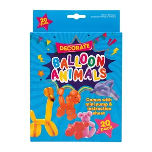 Bong Bóng Tạo Hình Thú & Ống Bơm, Decorate Balloon Animals with Mini Pump, 20 Cái - UNCLE BILLS