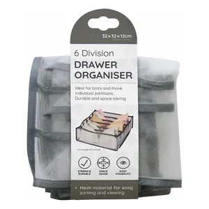 Khay Đựng Quần Áo & Xếp Đồ Lót Chia 6 Ngăn, 6 Division Drawer Organiser (32 x 32 x 12cm) - UNCLE BILLS