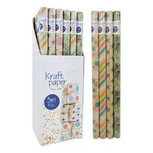 Giấy In Họa Tiết Gói Quà (Nhiều Mẫu), Printed Kraft Paper Roll (3m x 70cm) - UNCLE BILLS