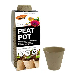 Chậu Than Bùn Tròn, Backyard Growing, Round Propagation Peat Pot, 24 Cái (8cm) - UNCLE BILLS