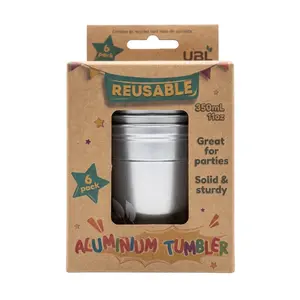 Ly Nhôm Tái Sử Dụng, Reusable Aluminium Tumbler, 6 Cái (350ml) - UNCLE BILLS
