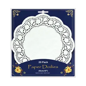 Giấy Ren Hoa Văn Trang Trí Bàn & Lót Bình Hoa, Lace Paper Doilies, 20 Tờ (25cm) - UNCLE BILLS
