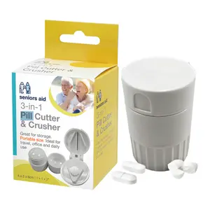 Dụng Cụ Cắt & Nghiền Thuốc, Seniors Aid, 3 in 1 Pill Cutter & Crusher (4 x 5 x 6cm) - UNCLE BILLS