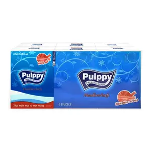 Khăn Giấy Bỏ Túi 3 Lớp Hương Quế, Handkerchiefs, Cinnamon Aroma, 6 Gói (200 x 215mm) - PULPPY