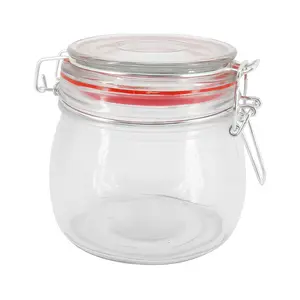 Hũ Thủy Tinh Nắp Gài, Glass Storage Jar with Clip Lid (500ml) - UNCLE BILLS