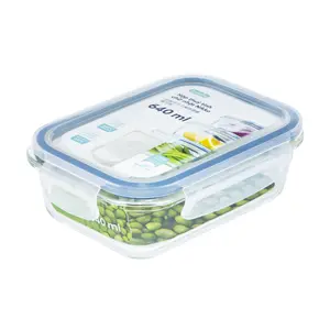 Hộp Thủy Tinh Chữ Nhật, Nikko Rectangle Glass Storage Container, 640ml (177 x 131 x 58mm) - INOCHI