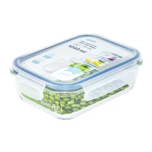 Hộp Thủy Tinh Chữ Nhật, Nikko Rectangle Glass Storage Container, 1040ml (210 x 159 x 67mm) - INOCHI
