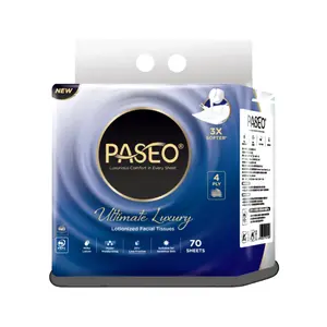 Khăn Giấy Lau Mặt Cao Cấp 4 Lớp, Ultimate Luxury, Lotionized Facial Tissues, 4 Gói - PASEO
