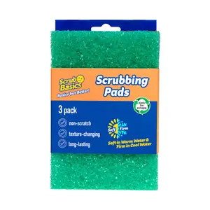 Miếng Chà Rửa Chống Trầy, Scrub Basics, Scrubbing Pads, 3 Miếng (10 x 3.3 x 15cm) - SCRUB DADDY