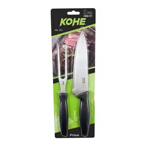 Bộ Dao & Nĩa Cắt Thịt, Stainless Steel Chef Knife & Carving Fork Set (300mm, 266mm) - KOHE