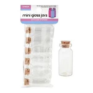 Lọ Thủy Tinh Nhỏ, Mini Glass Jars with Cork Stoppers, 6 Chai - UNCLE BILLS