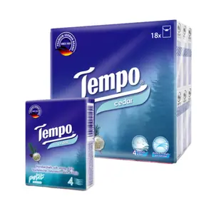 Khăn Giấy Bỏ Túi 4 Lớp Hương Tuyết Tùng, Petit, Hanky Scented Facial Tissue, Cedar, 18 Gói, 126 Tờ (210 x 210mm) - TEMPO
