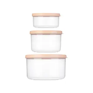 Bộ 3 Hộp Thực Phẩm Tròn, Hokkaido Round Food Storage Container (500ml, 1000ml, 2000ml) - INOCHI