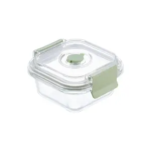 Hộp Thủy Tinh Vuông, Nikko Valve Square Glass Storage Container, 320ml (120 x 120 x 66mm) - INOCHI