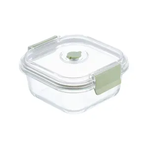 Hộp Thủy Tinh Vuông, Nikko Valve Square Glass Storage Container, 800ml (157 x 157 x 77mm) - INOCHI