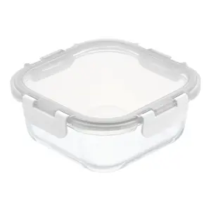 Hộp Thủy Tinh Vuông, Nikko Pure Square Glass Storage Container, 1100ml (185 x 185 x 76mm) - INOCHI