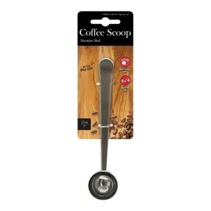 Muỗng Đong Cà Phê, Stainless Steel Coffee Scoop with Bag Clip (17cm) - UNCLE BILLS