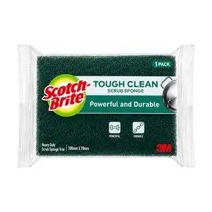 Cước Rửa Chén Siêu Sạch Có Mút, Scotch-Brite, Tough Clean Scrub Sponge (100 x 70mm) - 3M