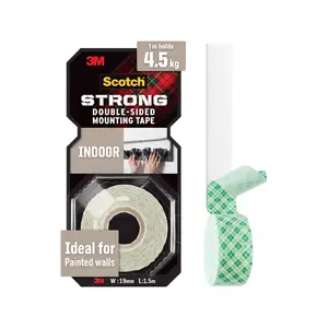 Băng Keo Hai Mặt, Scotch, Strong Double-Sided Mounting Tape, Indoor (19mm x 1.5m) - 3M
