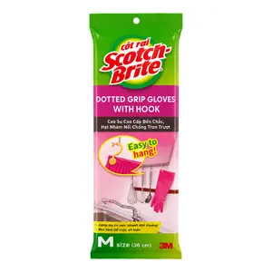 Găng Tay Đa Dụng Mặt Nổi Có Móc Treo, Scotch-Brite, Dotted Grip Gloves with Hook, Size M, 1 Đôi (36cm) - 3M