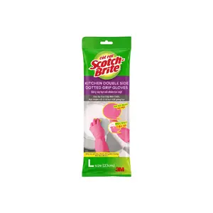 Găng Tay Hạt Nổi Nhám Hai Mặt, Scotch-Brite, Kitchen Double Side Dotted Grip Gloves, Size L, 1 Đôi (22 x 33cm) - 3M