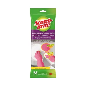 Găng Tay Hạt Nổi Nhám Hai Mặt, Scotch-Brite, Kitchen Double Side Dotted Grip Gloves, Size M, 1 Đôi (21 x 33cm) - 3M