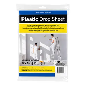 Tấm Phủ Nhựa Chống Dính Sơn & Bụi, Plastic Drop Sheet, Leak-Proof Protection (4 x 5m) - UNCLE BILLS