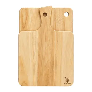 Bộ 2 Thớt Gỗ Cao Su, 2-Piece Rubber Wood Cutting Board Set (31.5 x 21 x 1.2cm) - GO DUC THANH