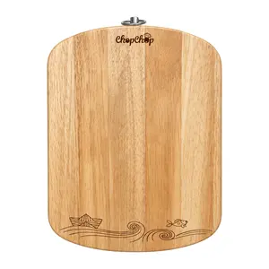 Thớt Chữ Nhật Khoen Xoay, ChopChop, Wooden Cutting Board with Rotating Hanging Ring (31.5 x 22 x 1.5cm) - GO DUC THANH