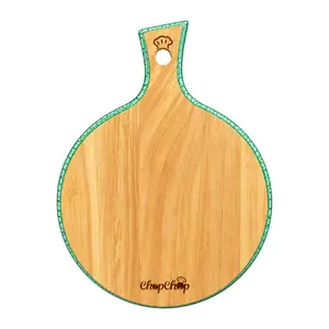 Thớt Tròn Tay Cầm Sắc Màu, Colored-Edge Round Cutting Board with Handle (29.5 x 22 x 1.5cm) - GO DUC THANH