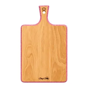 Thớt Chữ Nhật Tay Cầm Sắc Màu, Rubber Wood Cutting Board with Colored Handle (39 x 22 x 1.7cm) - GO DUC THANH