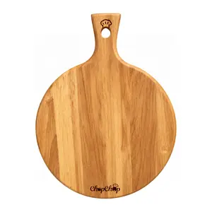 Thớt Tay Cầm Gỗ Cao Su, ChopChop, Round Cutting Board with Handle (32 x 24 x 1.5cm) - GO DUC THANH