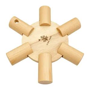 Đế Hoa 6 Nhánh, 6-Tier Multipurpose Wooden Trivet (18 x 18 x 2.8cm) - GO DUC THANH
