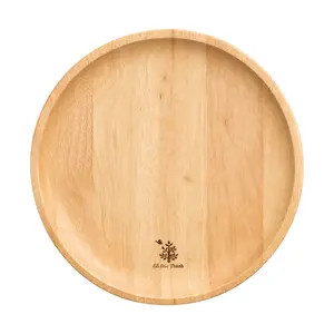 Đĩa Gỗ Tròn, Round Wooden Plate (24 x 1.7cm) - GO DUC THANH