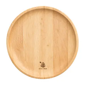 Đĩa Gỗ Tròn, Round Wooden Plate (26.5 x 1.7cm) - GO DUC THANH