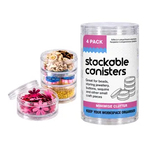 Hộp Nhựa Tròn Chồng 4 Ngăn, Stackable Canisters (7cm) - UNCLE BILLS