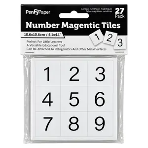 Bộ Số Nam Châm, Pen2Paper, Number Magnetic Tiles, 27 Ô (10.6 x 10.6cm) - UNCLE BILLS